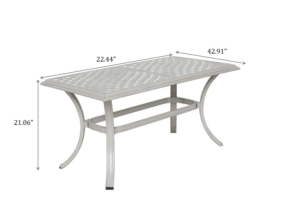 22X42" Patio Standard Coffee Table - Ashen Wheat