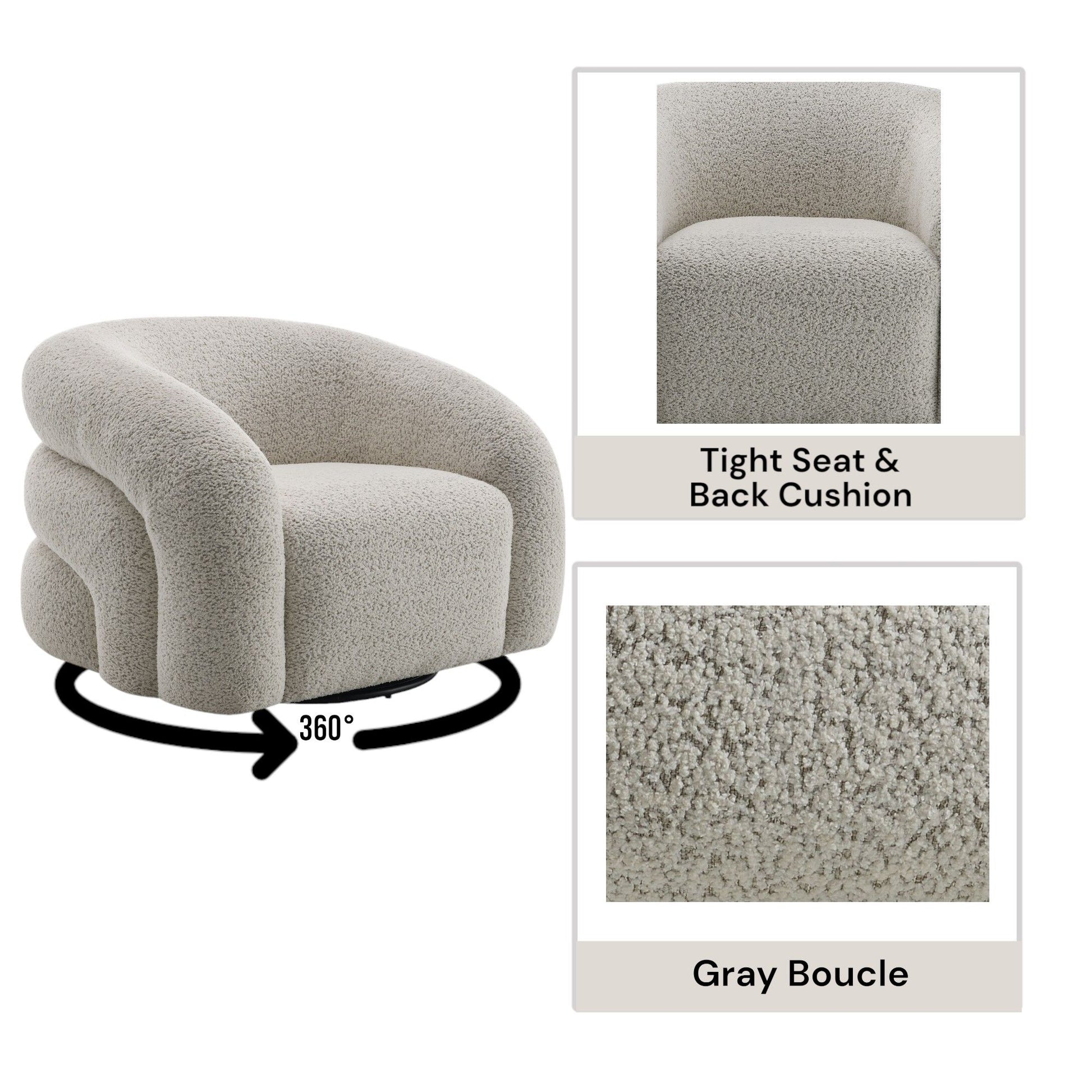 Irma - Chair With Swivel - Gray Acme