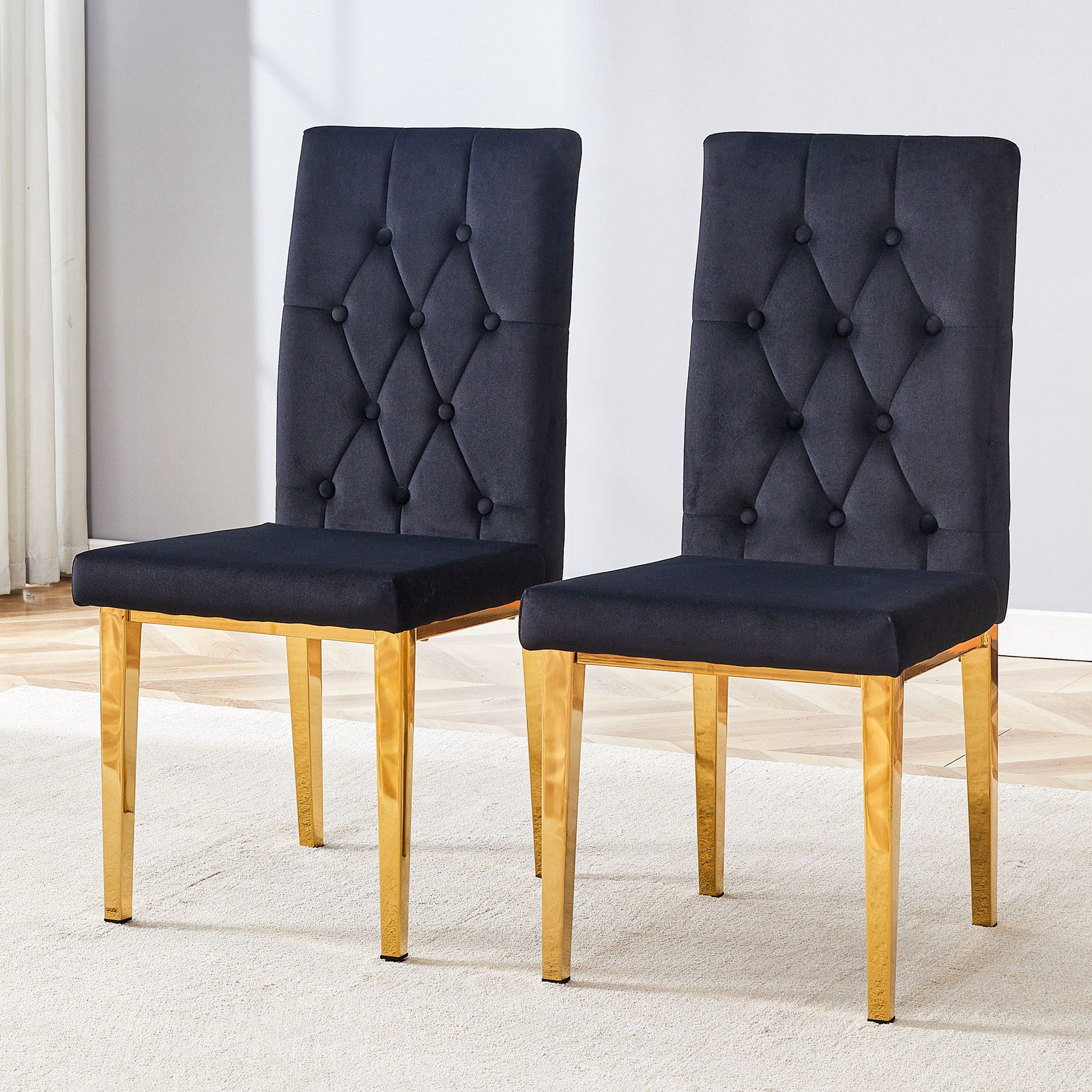 Vintage Style Armless Dining Chairs Set With Grid And Buckle Design Home Essentials