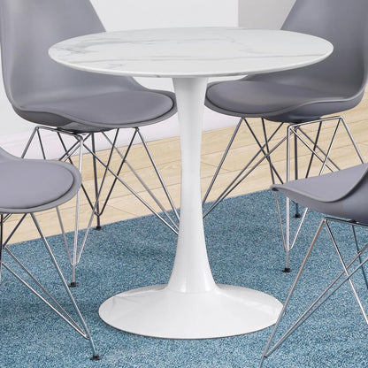 Arkell - Round Faux Marble Top Dining Table CoasterEveryday