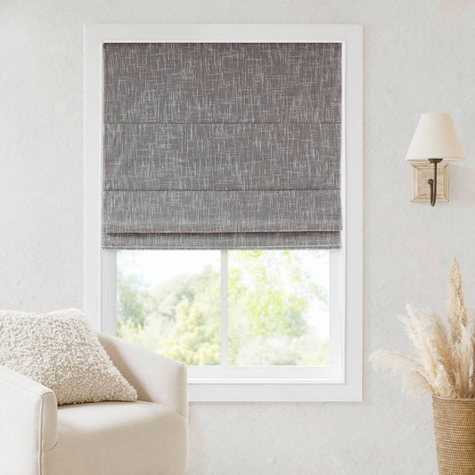 Quincy - 29x64" Total Blackout Cordless Roman Shade - Gray Madison Park