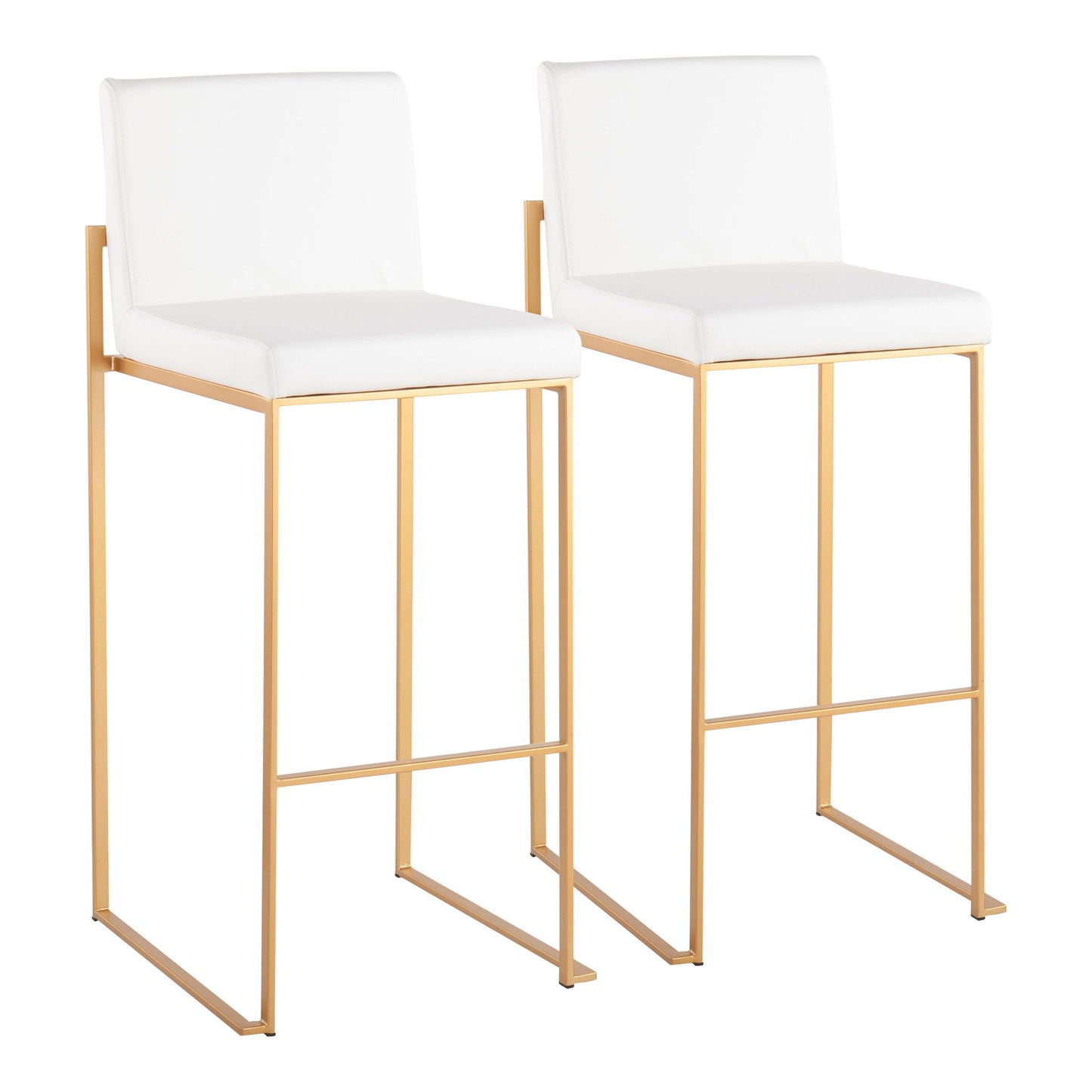 Fuji - Contemporary Design High Back Barstool (Set of 2) Lumi Source