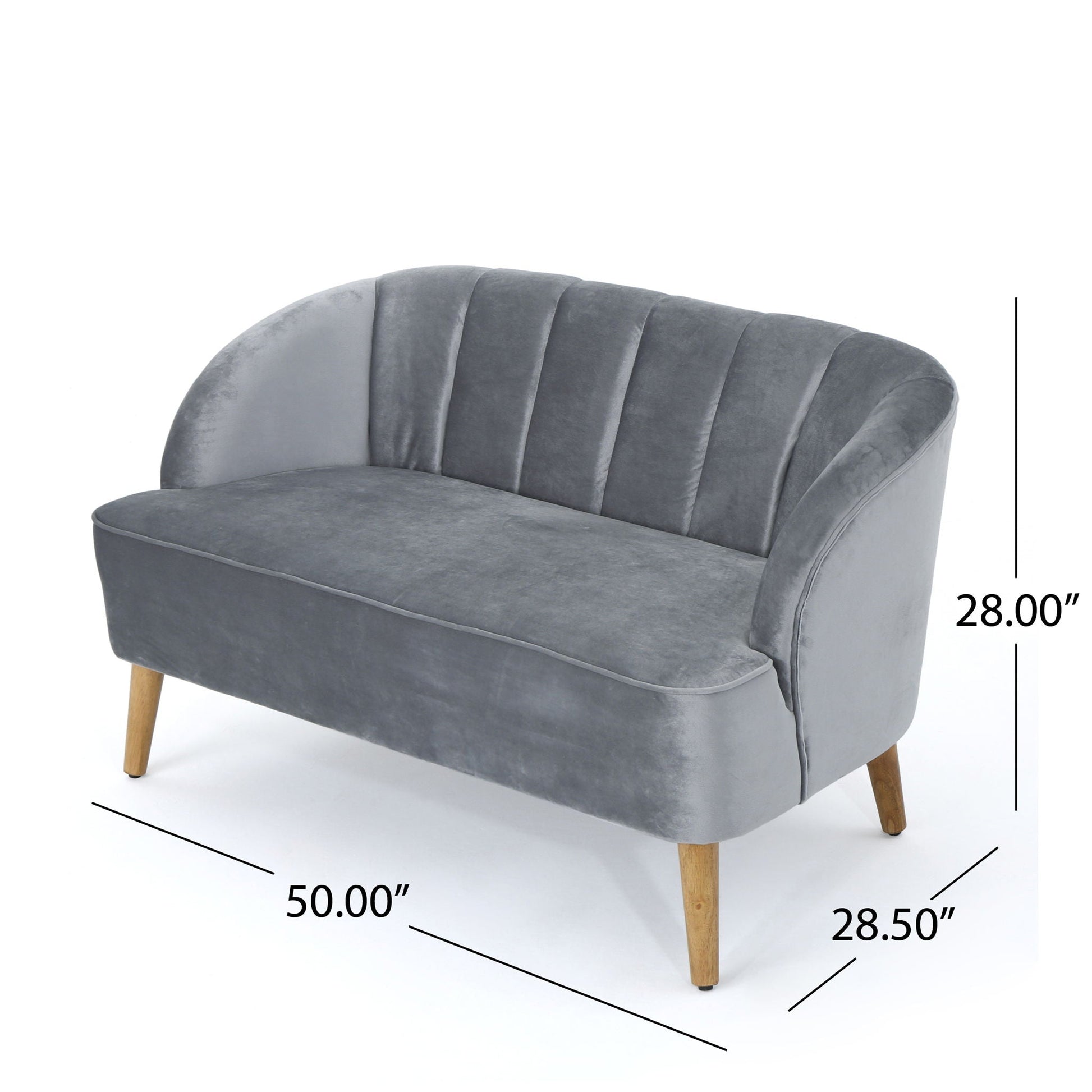 Modern Classic Shell Backed Loveseat Noble House