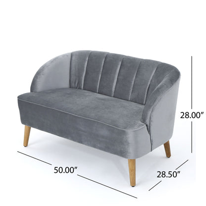 Modern Classic Shell Backed Loveseat Noble House