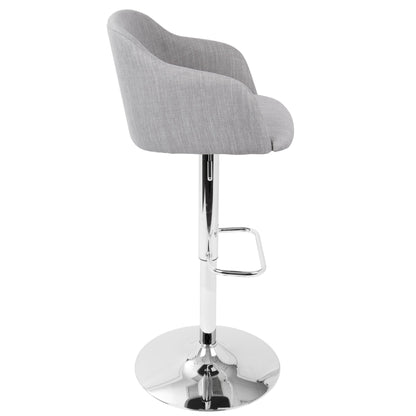 Daniella - Contemporary Adjustable Barstool With Swivel - Light Gray Lumi Source