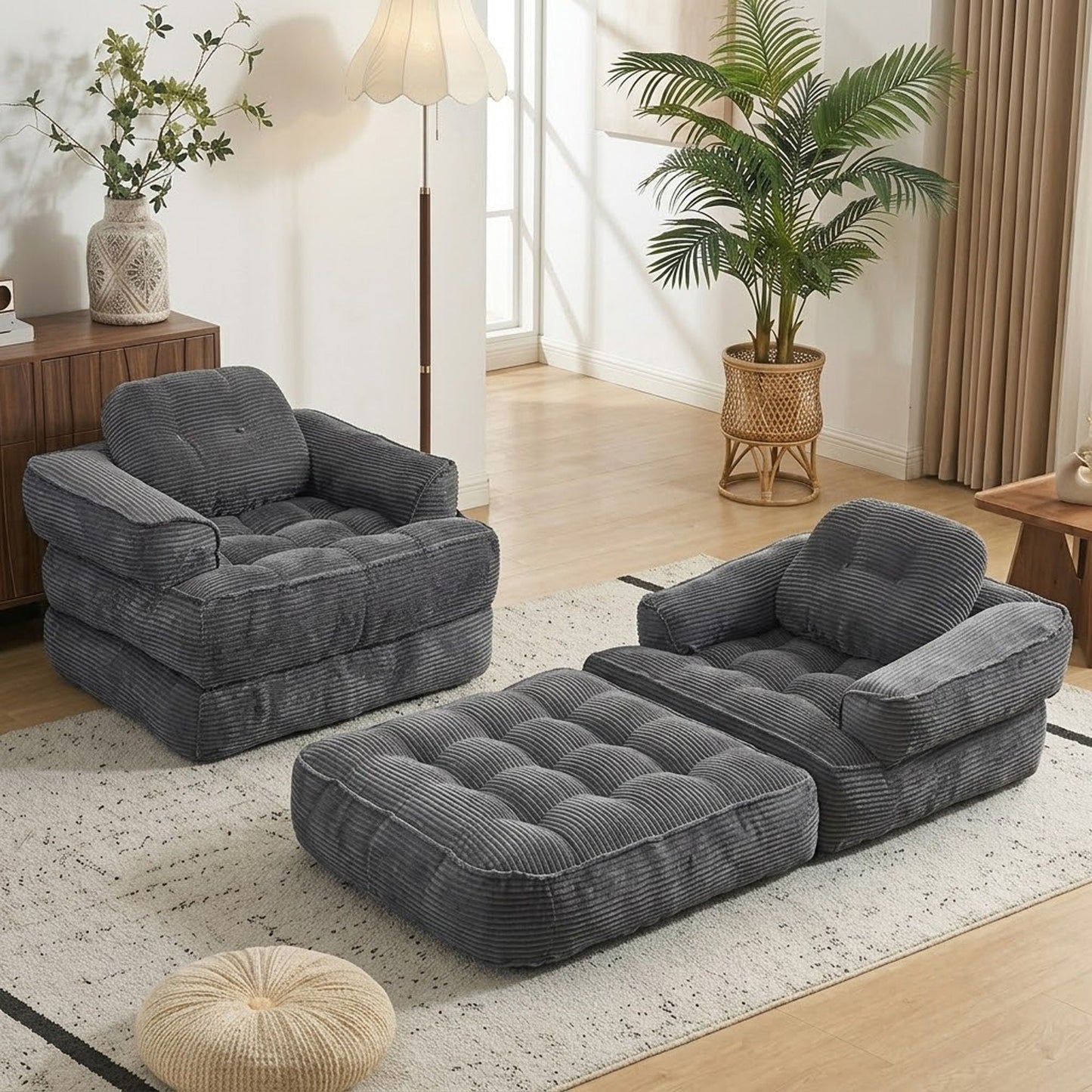 Convertible 2 In 1 Armrest Sofa For Bedroom Home Essentials