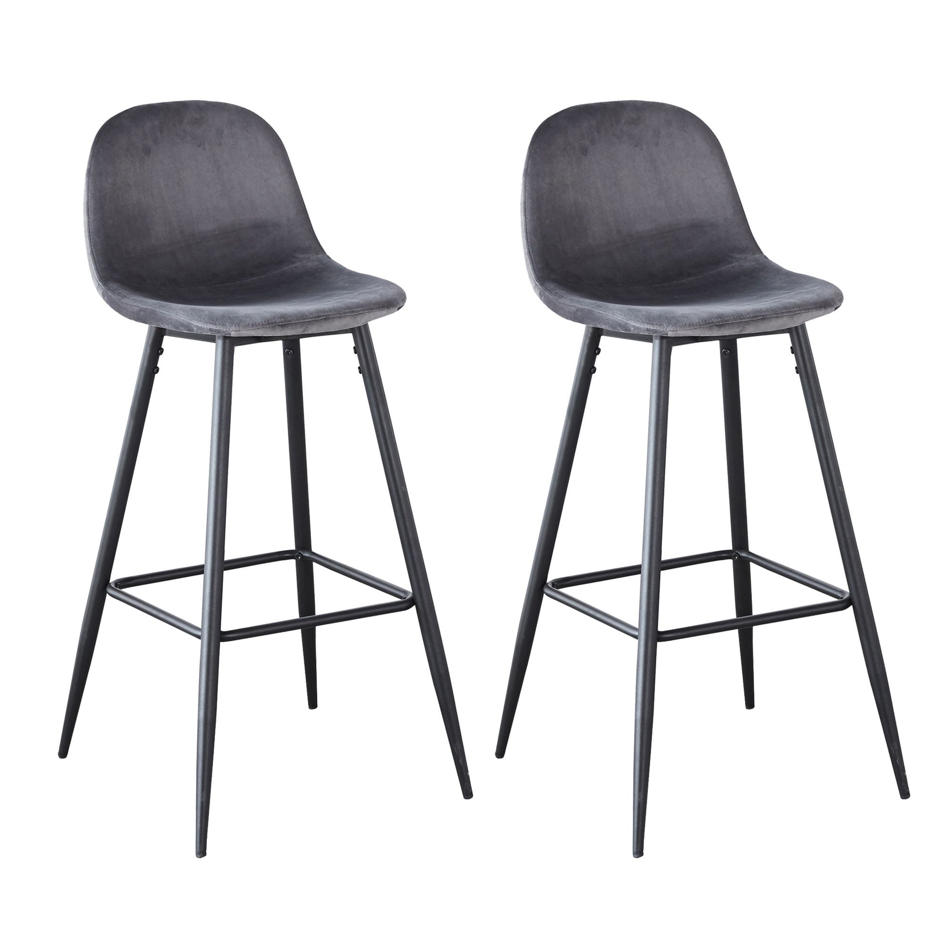 Velvet Barstool With Back (Set of 2) Home Essentials