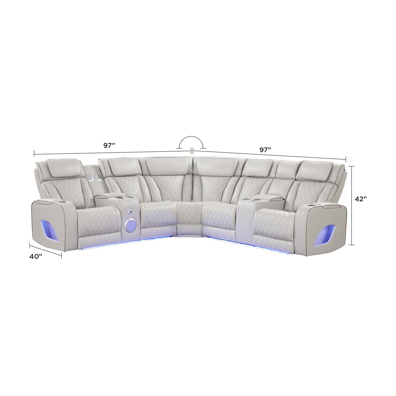 Fortuner - Power Recliner Sectional Sofa Matrix Furniture Group