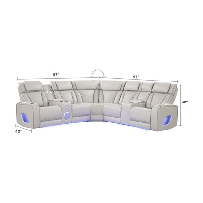 Fortuner - Power Recliner Sectional Sofa Matrix Furniture Group