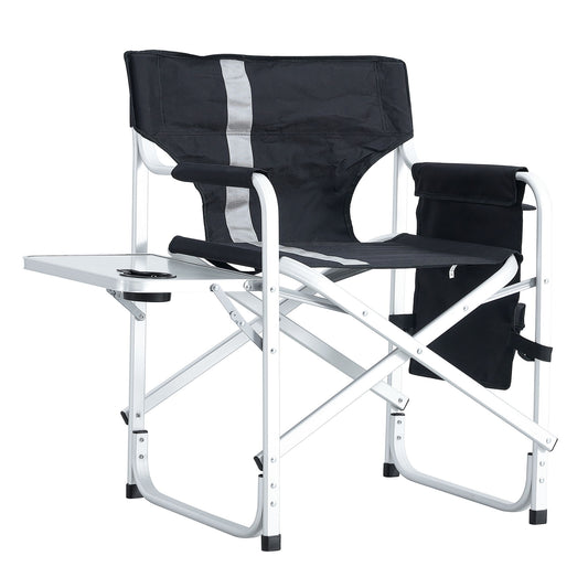 Padded Folding Outdoor Chair With Side Table And Storage Pockets, Lightweight Oversized Directors Chair For Indoor, Outdoor Camping, Picnics And Fishing Home Essentials
