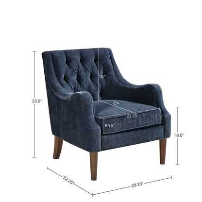 Button Tufted Accent Chair Vintage Style JLA