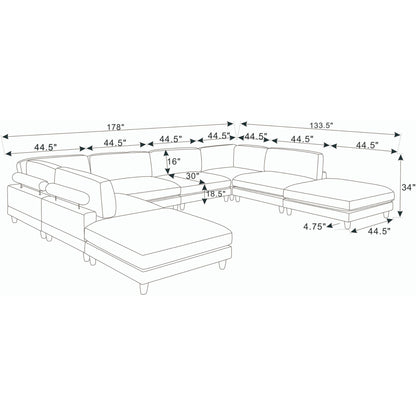 Modern Modular Sectional With Adjustable Back Support Home Essentials