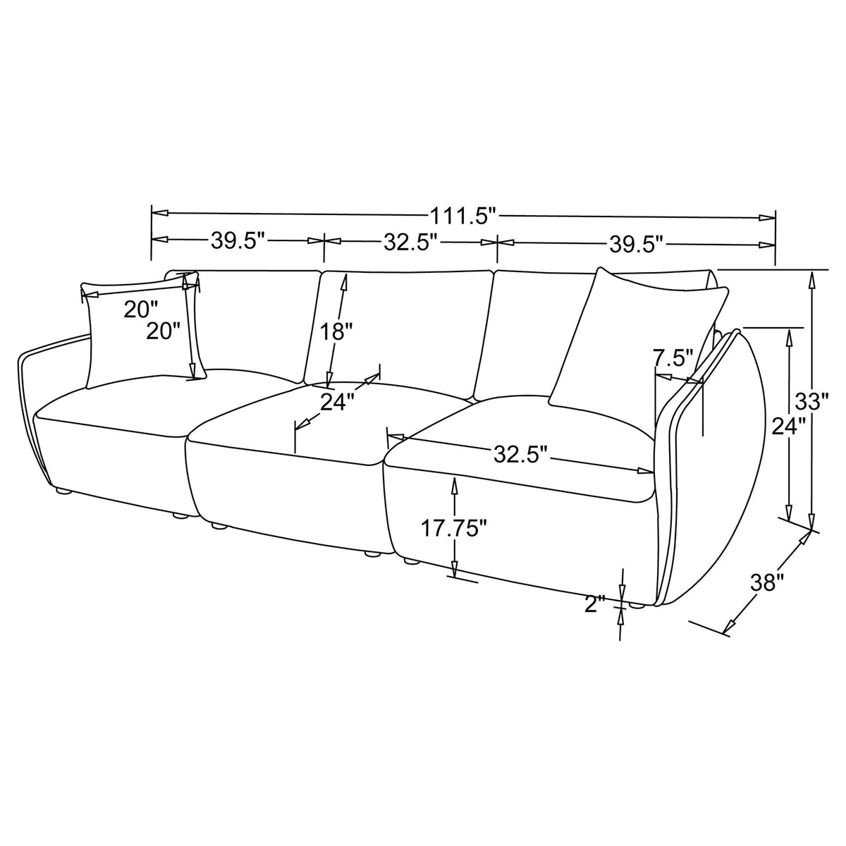 Logan - Modular Sofa With Slim Arms Furniture Max