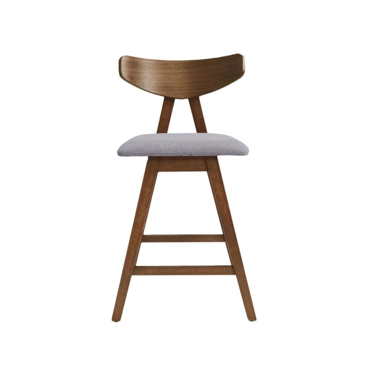Mid Century Modern Counter Stool With V Shape Frame And Upholstered Seating Noble House