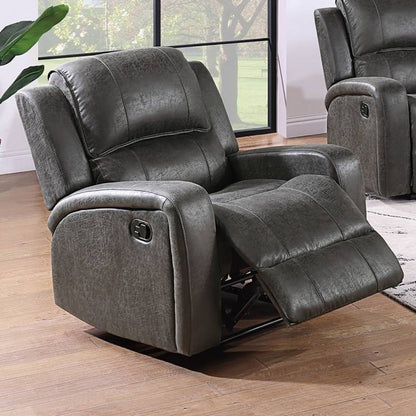 Modern Style Manual Recliner With Square Arms And Tufted Design Home Essentials