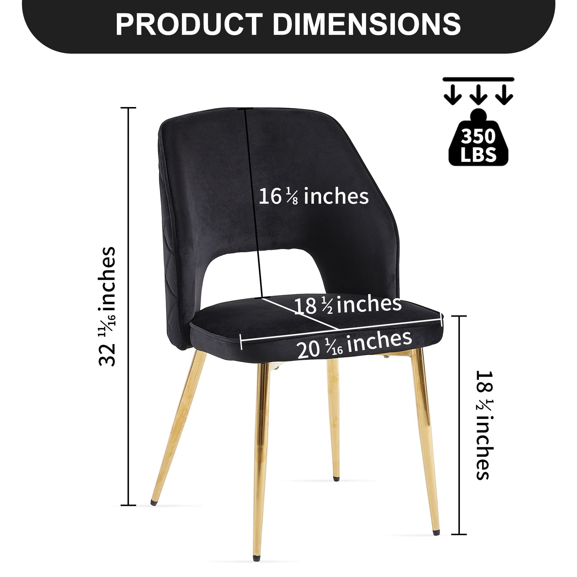 Velvet Dining Chairs With Metal Legs And Hollow Back Upholstered Dining Chairs Home Essentials
