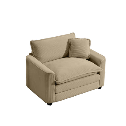 Modern Classic Fabric Single Chair Deep Seat Sofa With Pillow Home Essentials
