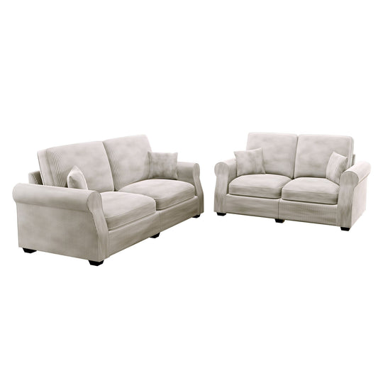 Contemporary 2 Piece Sofa Set With Matching Pillows Home Essentials