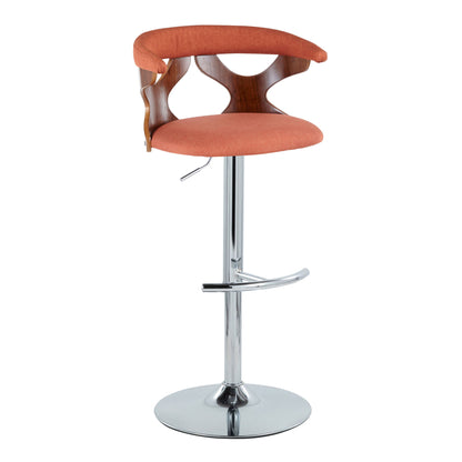 Gardenia - Mid Century Modern Adjustable Barstool With Swivel With Rounded T Footrest (Set of 2) Lumi Source