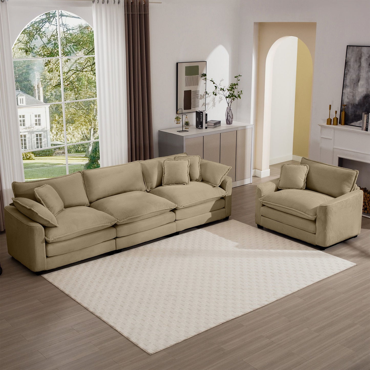 Elegant Oversized Sectional Sofa Set With Deep Seats And Flexible Layout Home Essentials