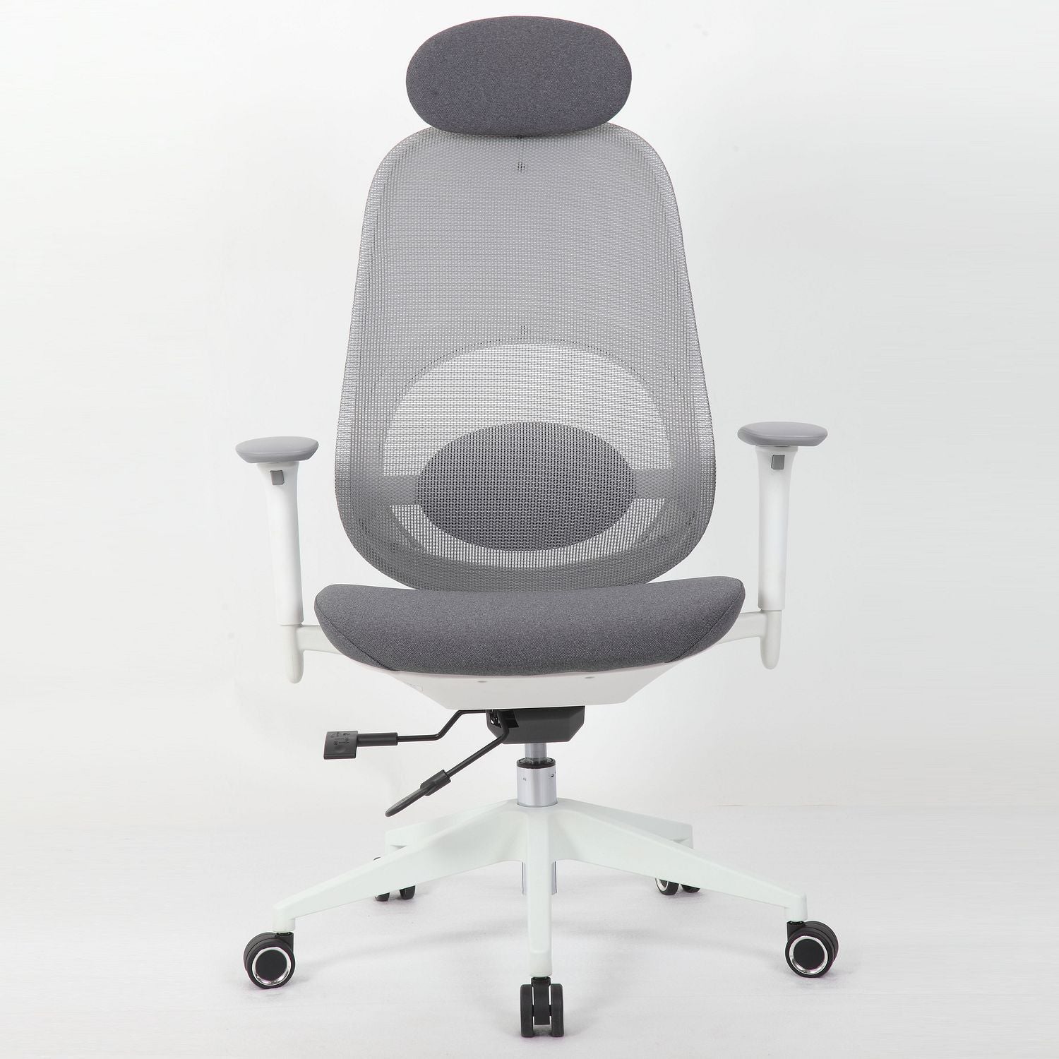 High Back Swivel Desk Chair With Height Adjustable Backrest, 3 Tilt Lock & Rotatable Headrest - Milk White Home Essentials
