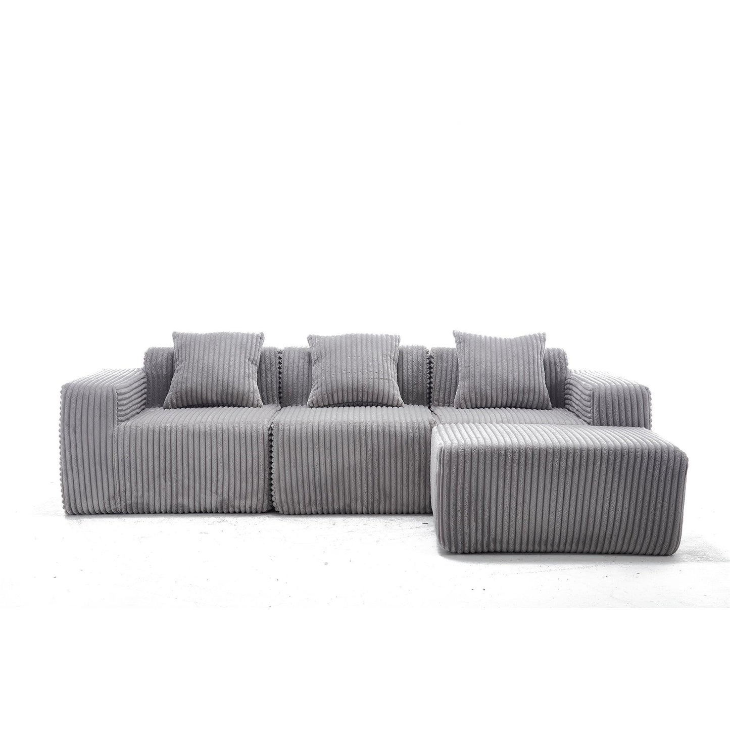 L - Shape Modern Minimalist Modular Sectional Sofa, Upholstered Cloud Couch With Deep Seats Home Essentials