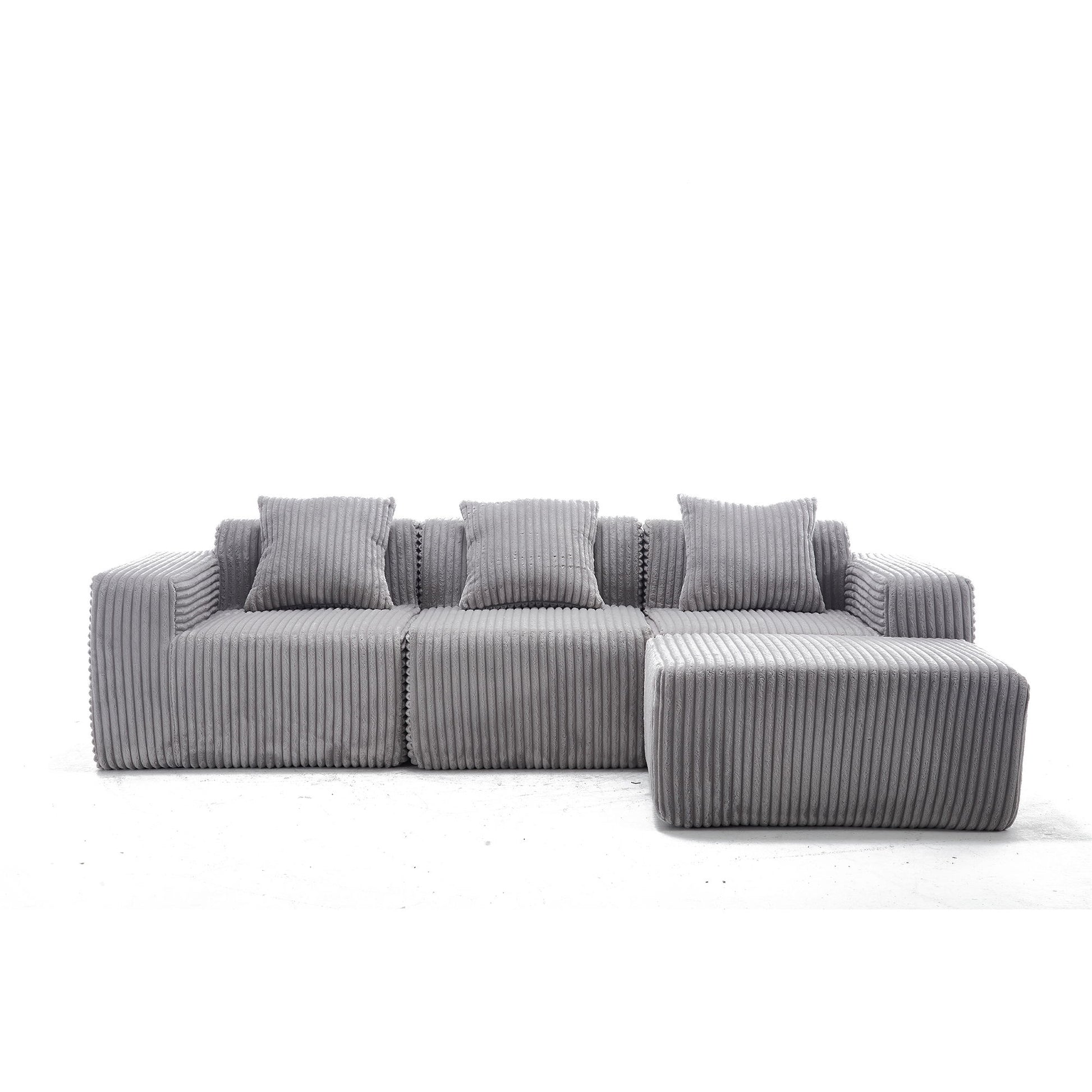 L - Shape Modern Minimalist Modular Sectional Sofa, Upholstered Cloud Couch With Deep Seats Home Essentials