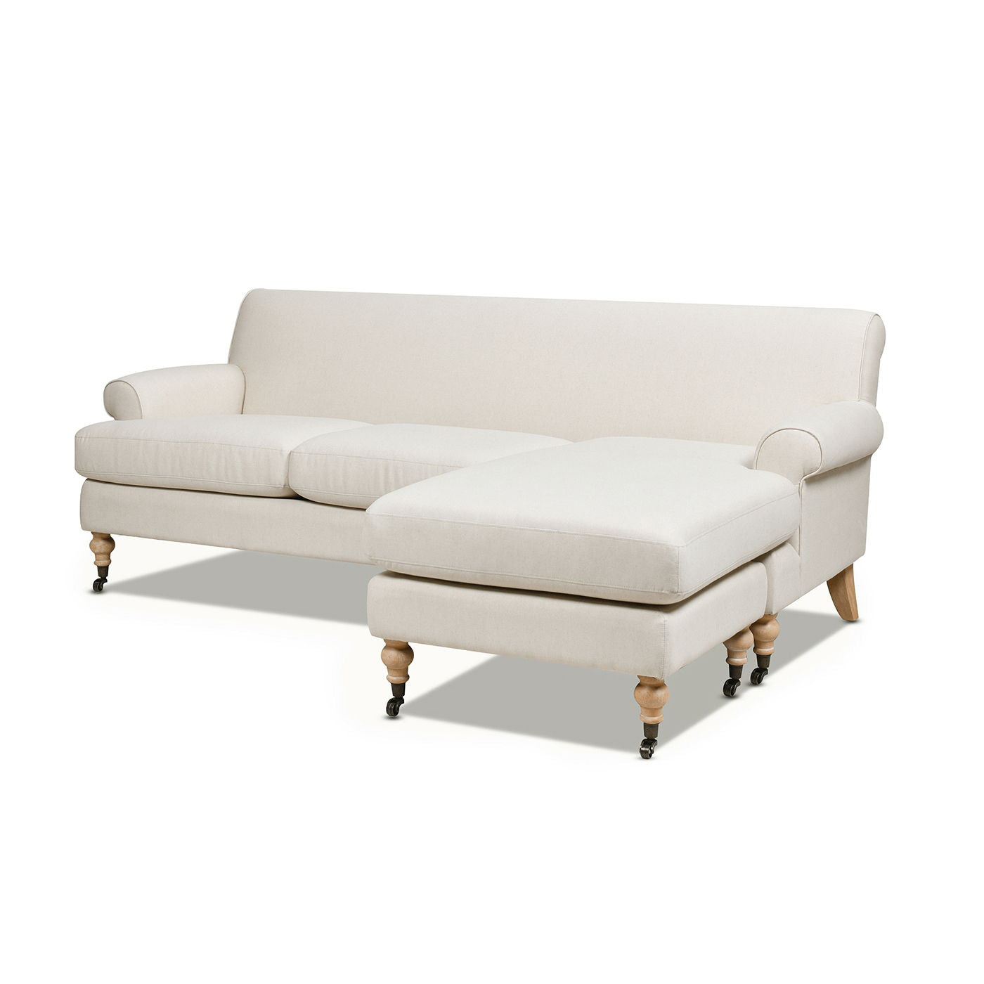 Alana - L-Shape Reversible Sectional Sofa - Light Beige Jennifer Taylor Home