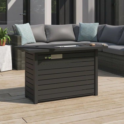 Outdoor Fire Pit Table With Lid Durable Construction - Black LSI Patio Furniture