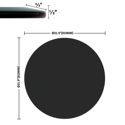 Round Tempered Glass Table Top Glass Thick Beveled Polished Edge Home Essentials
