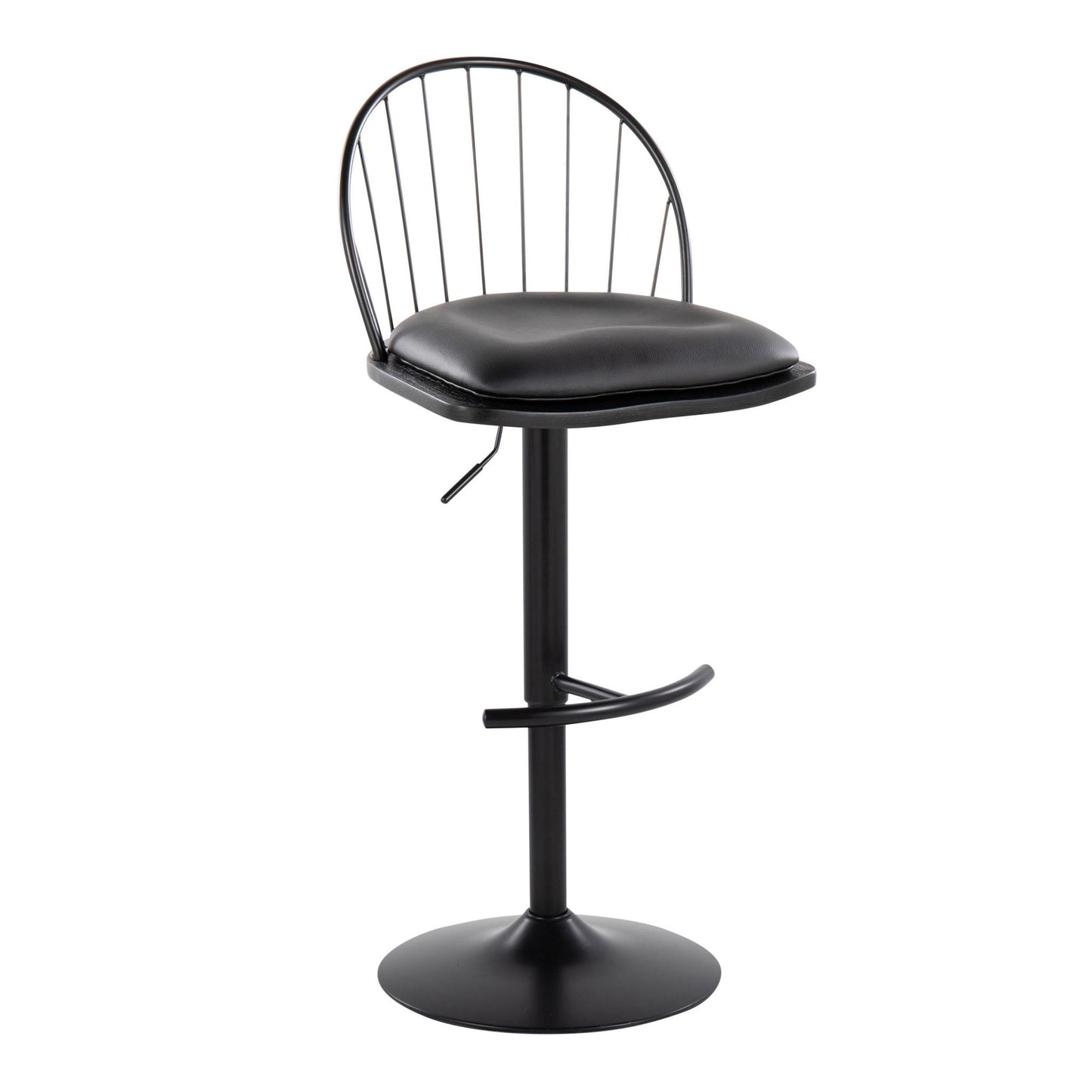 Riley - Farmhouse Adjustable Height Barstool With Swivel With Rounded T Footrest (Set of 2) Lumi Source