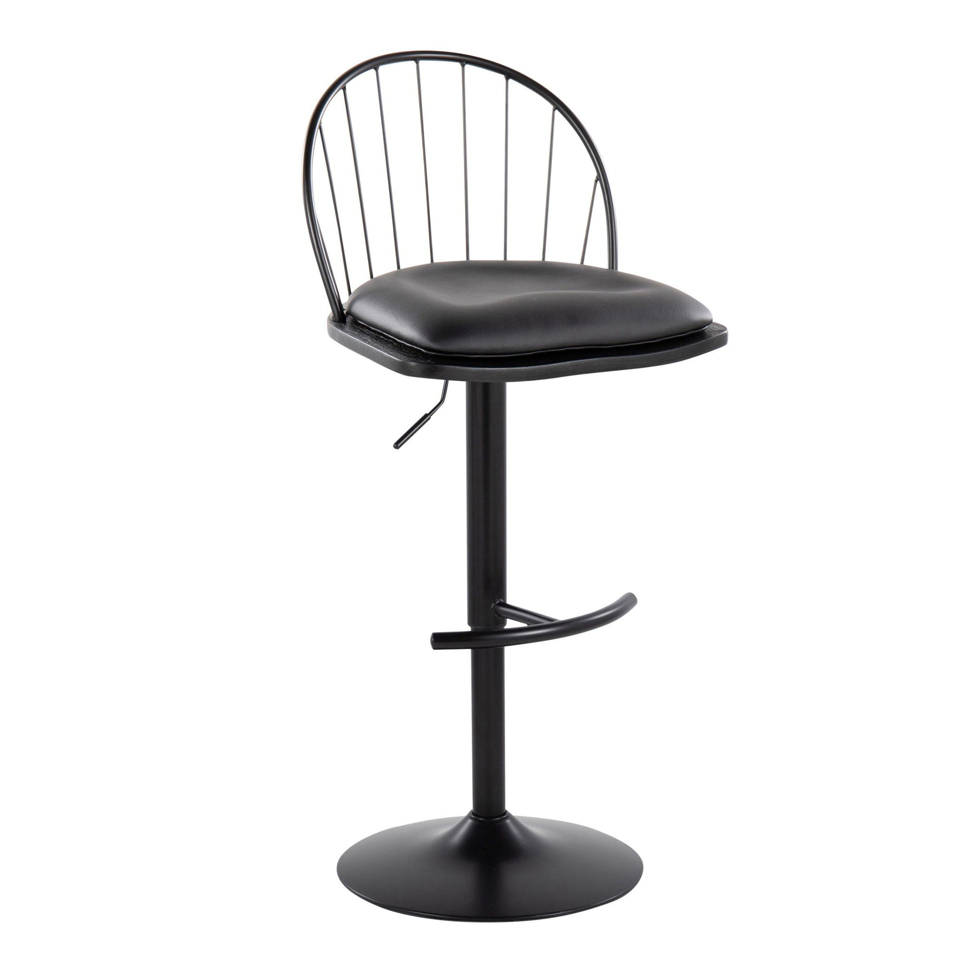 Riley - Farmhouse Adjustable Height Barstool With Swivel With Rounded T Footrest (Set of 2) Lumi Source