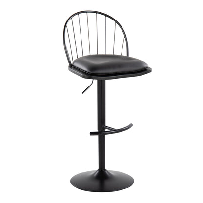 Riley - Farmhouse Adjustable Height Barstool With Swivel With Rounded T Footrest (Set of 2) Lumi Source