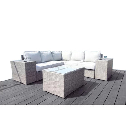 Outdoor Wicker Sectional With Weather Resistant Cushions And Table LSI Patio Furniture