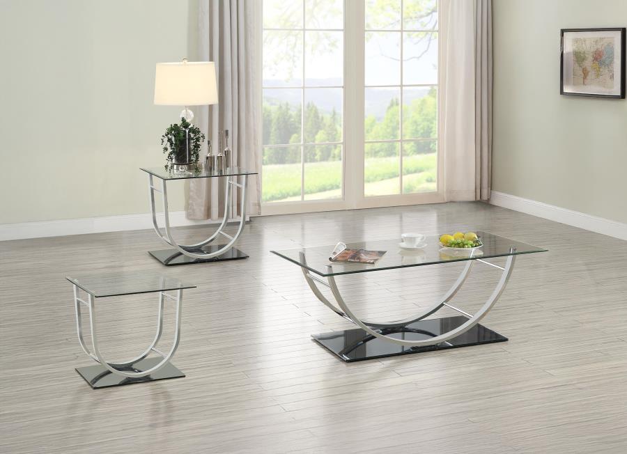 Danville - Glass Top Coffee Table Set Coaster Fine Furniture