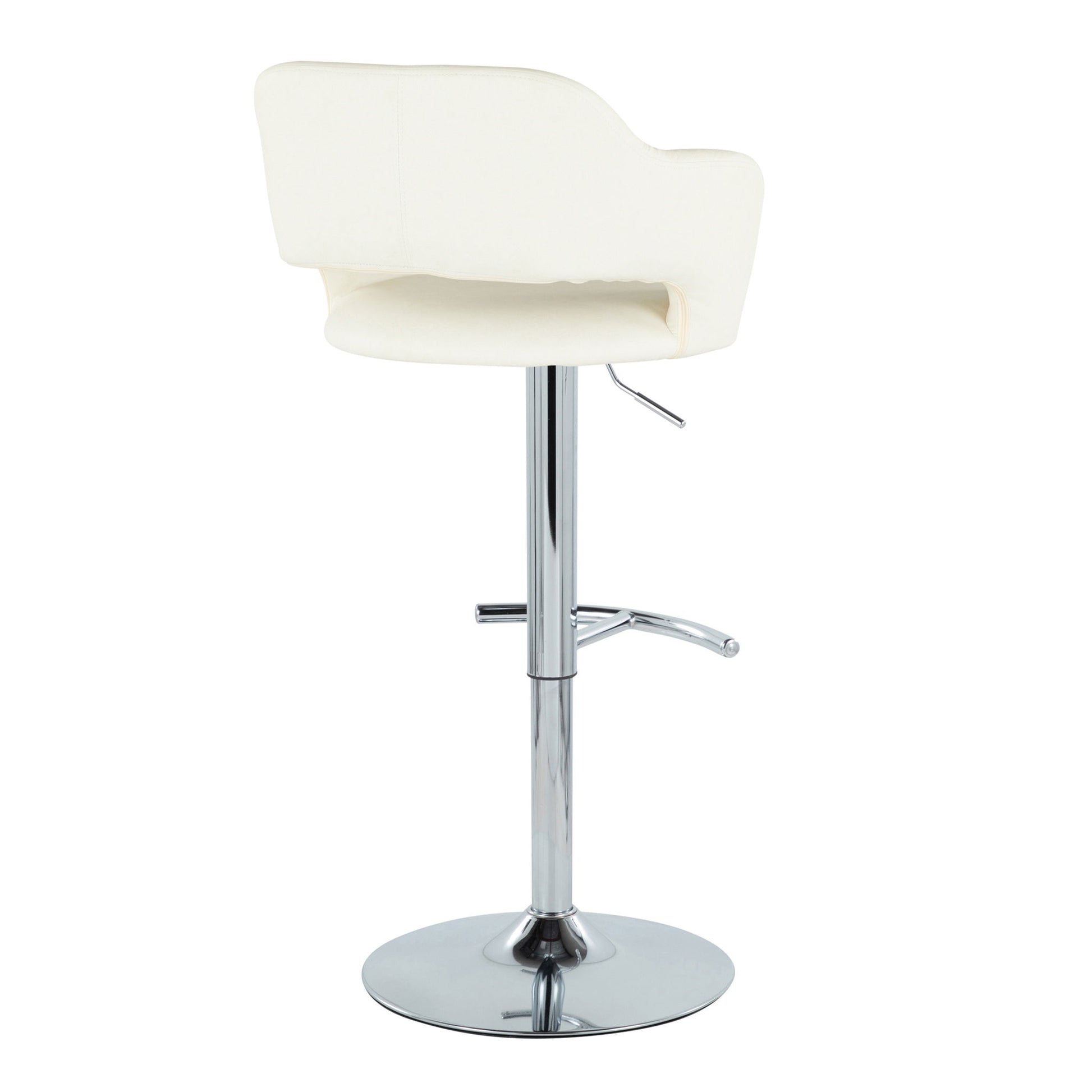 Margarite - Contemporary Ajustable Barstool With Swivel With Rounded T Footrest (Set of 2) Lumi Source