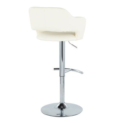 Margarite - Contemporary Ajustable Barstool With Swivel With Rounded T Footrest (Set of 2) Lumi Source