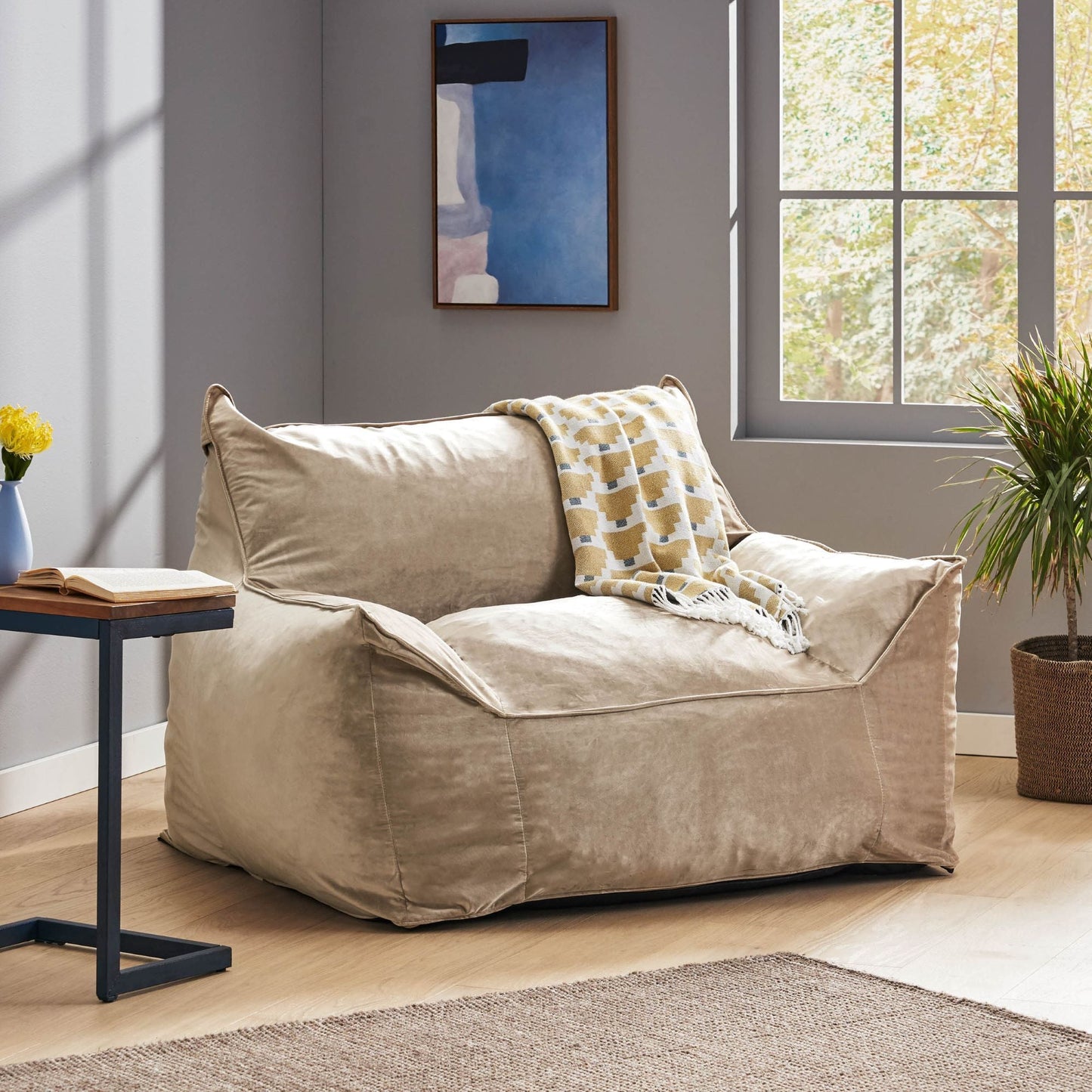 Allea - Bean Bag Chair With Armrests Home Essentials