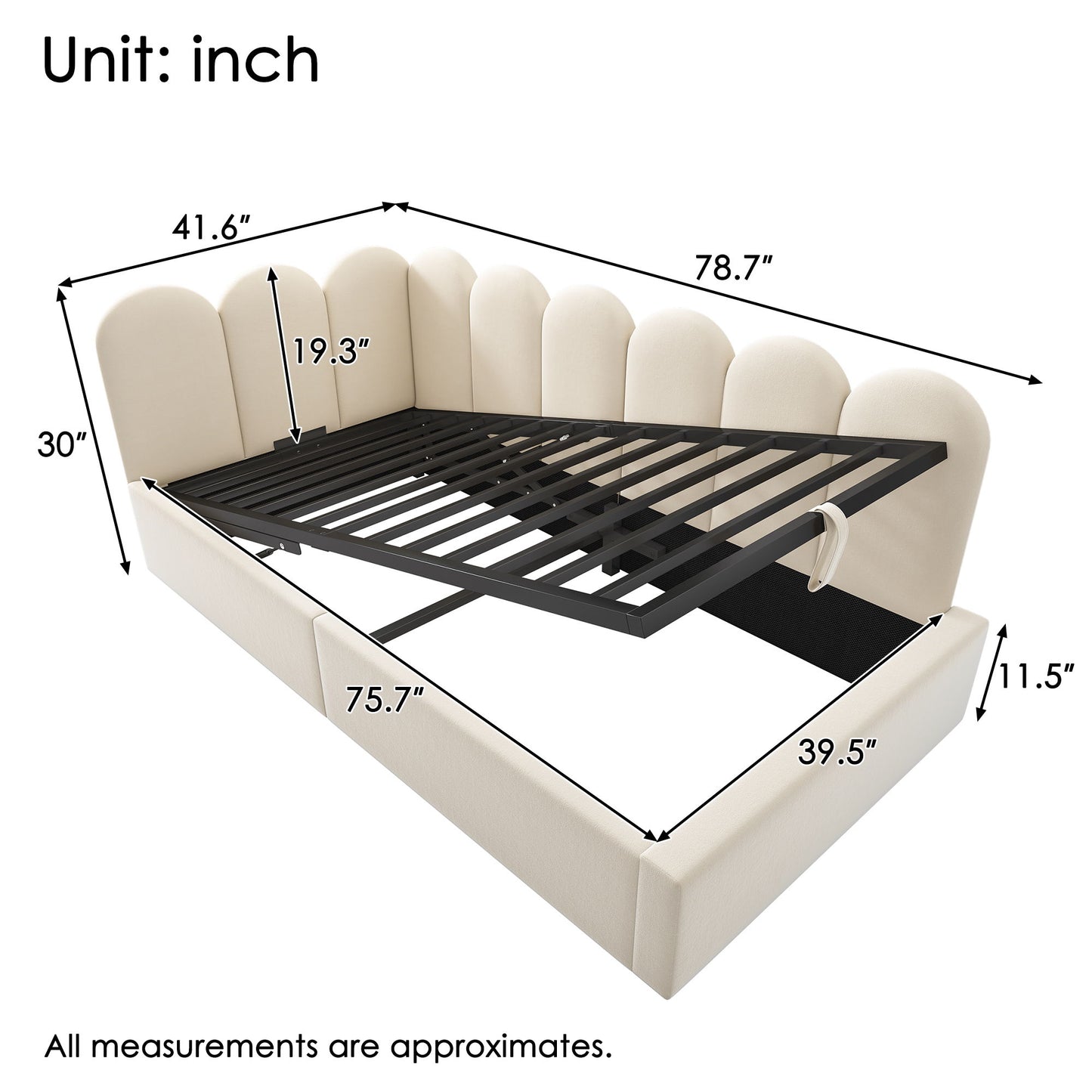 Upholstered Daybed With Metal Slatted Base Artistry At Home