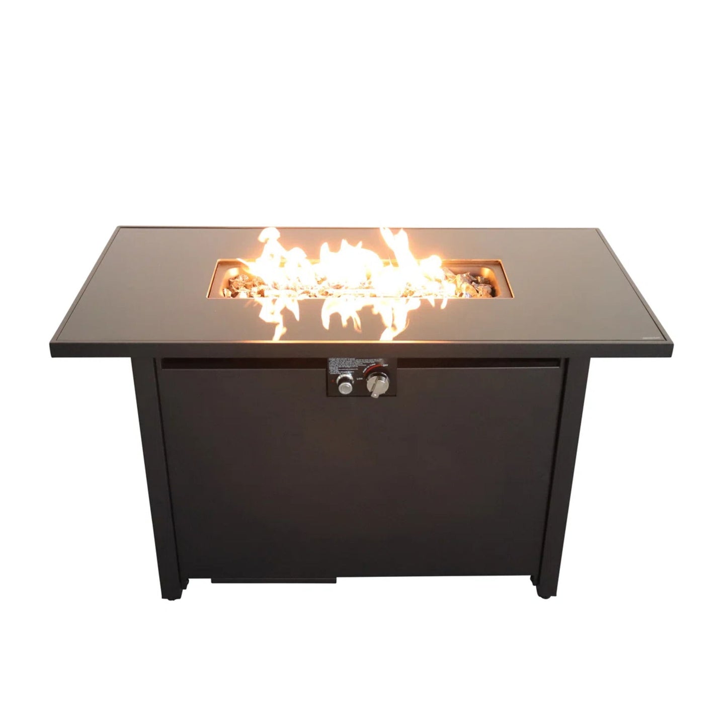 Rectangular Fire Pit With Frame Elegant Design LSI Patio Furniture