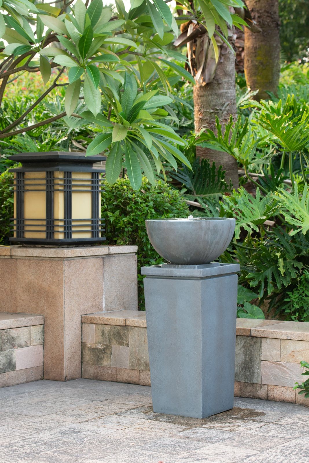 Zen Bowl Water Fountain, Outdoor Bird Feeder / Bath Fountains, Relaxing Water Feature For Garden Daily Nest