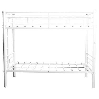 Metal Bunk Bed For Kids, Convertible Bedframe With Ladders & Guardrail Home Essentials