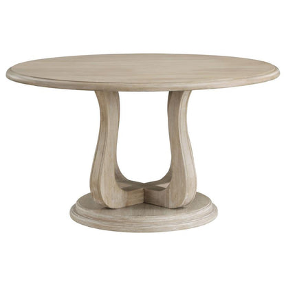 Trofello - Round Pedestal Dining Table - White Washed Coaster Fine Furniture