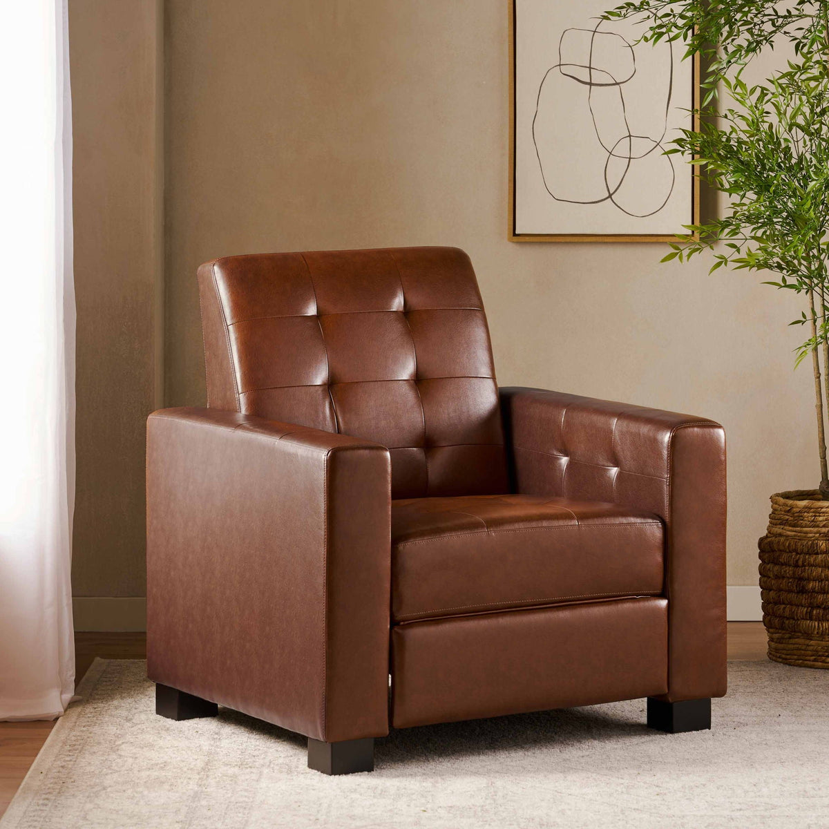 Langseth - Contemporary Tufted Pushback Recliner Noble House