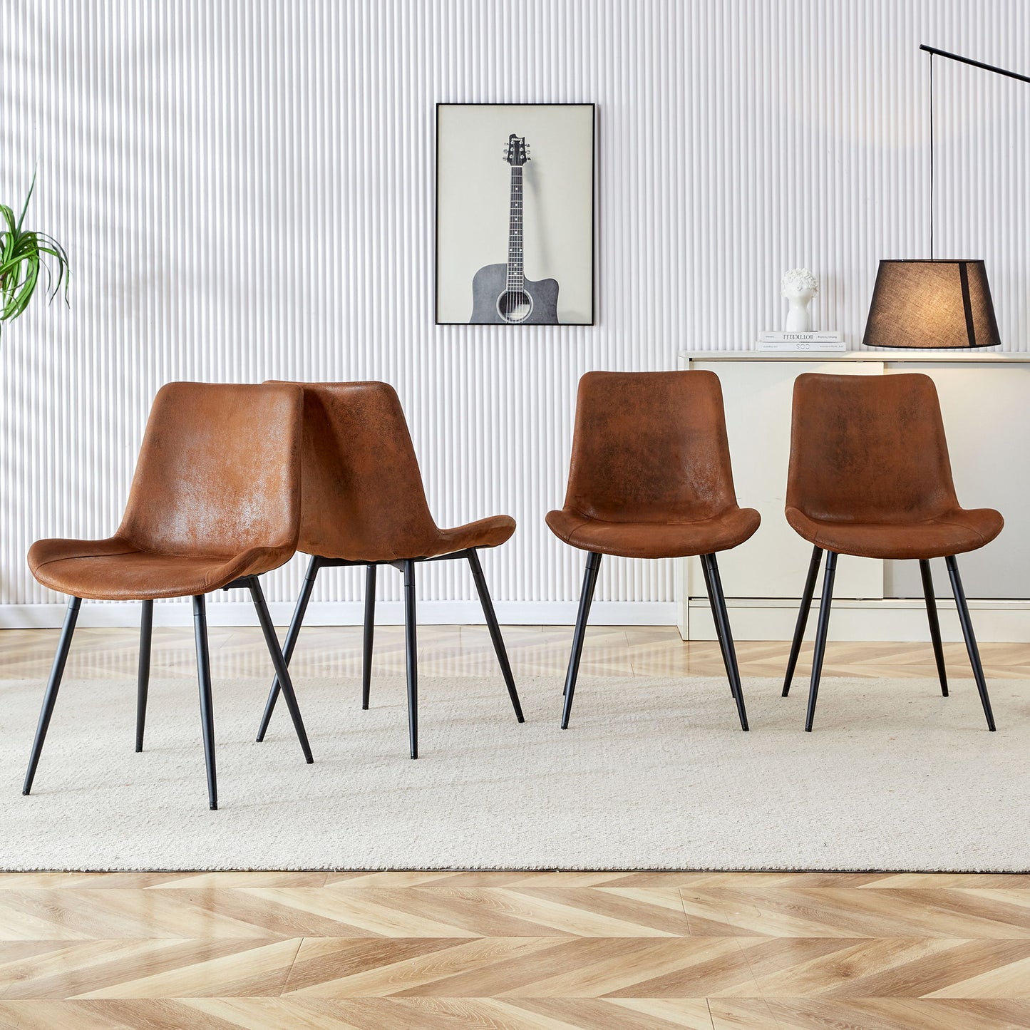 Modern Medieval Style Restaurant Cushioned Chairs With Suede Backrests Home Essentials