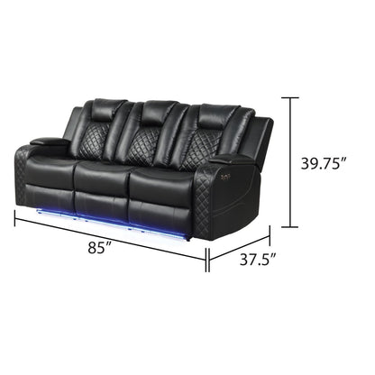 Benz - Power Recliner Set With LED Lighting And USB Charging Matrix Furniture Group