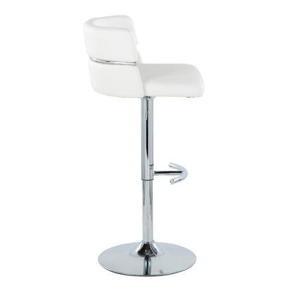 Cinch - Contemporary Adjustable Barstool With Swivel With Rounded T Footrest (Set of 2) - Chrome / White Lumi Source