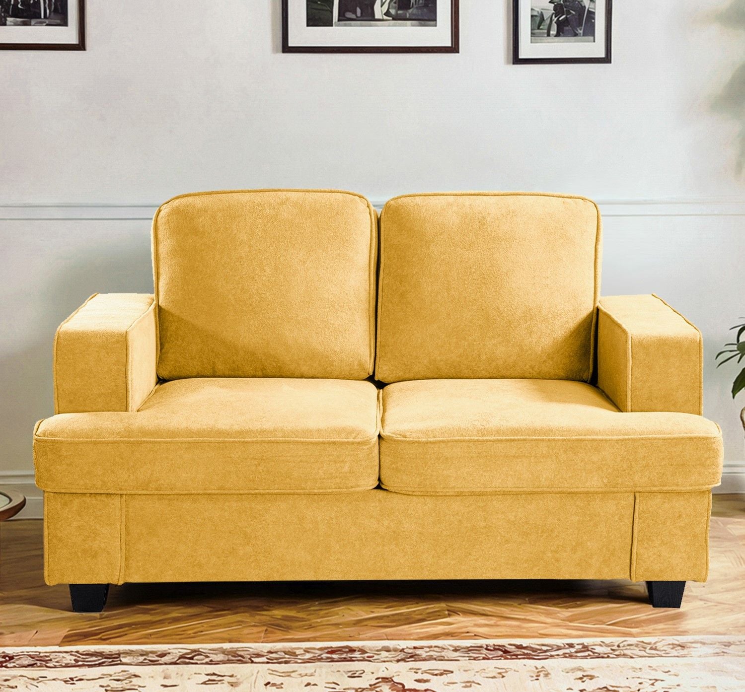 Modern Loveseat, Comfortable 2 Seater Couch With Deep Seating, Loose Back Cushions, Wide Arms US Pride