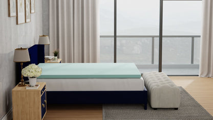 3" Gel Plush Memory Foam Cooling Mattress Topper Omne Sleep