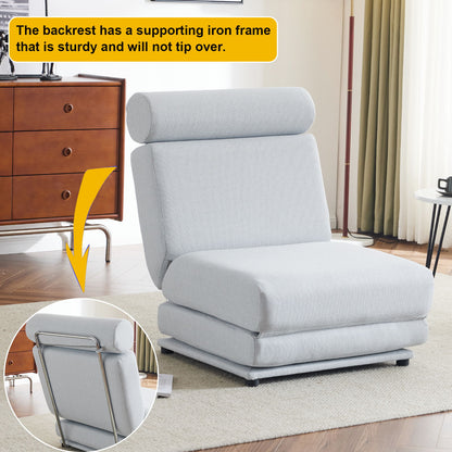 Foldable Single Chair Sofa Bed With Pillow, Easy To Store, Breathable And Wearable Linen Home Essentials